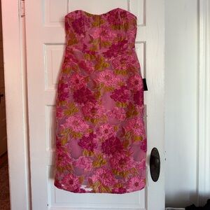 Pink, Floral, Mid-Length Dress (NTW!)